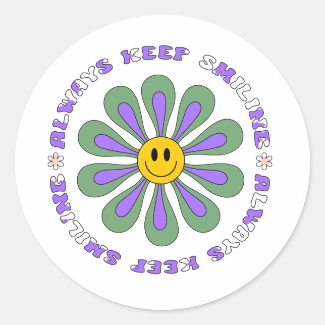 Adesivo Redondo sempre manter a ilustração do entalhe retrô redond (Frente)