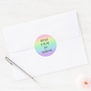 Adesivo Redondo Sempre procure o Rainbows Sticker