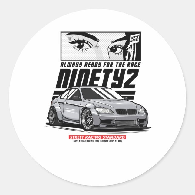 Adesivo Redondo Sempre pronto para a corrida (Frente)