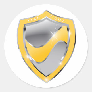 Adesivo Redondo Sêmula seis sigma amarela certificada