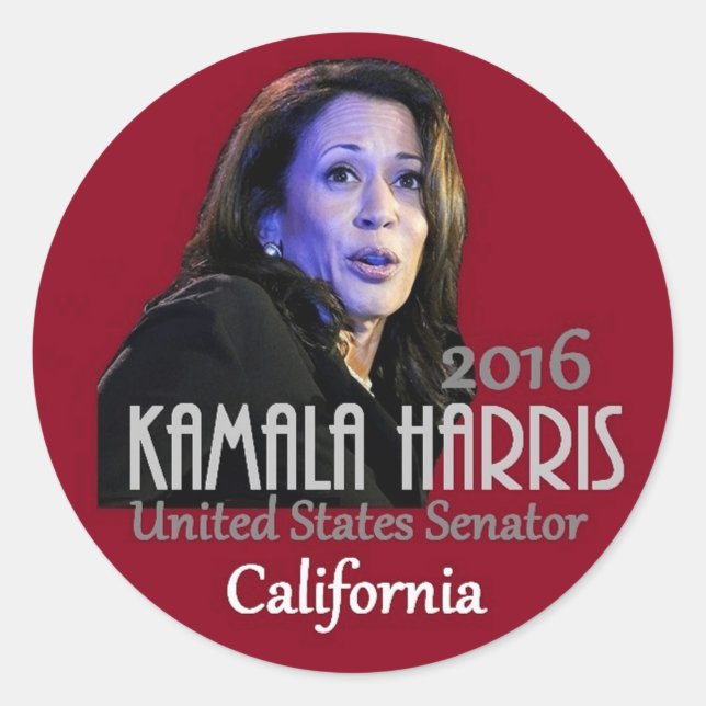Adesivo Redondo Senado de Kamala Harris 2016 (Frente)