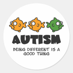 Adesivo Redondo Sendo diferente - design do autismo