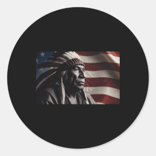 Adesivo Redondo Sêneca Indian Chefe Sticker