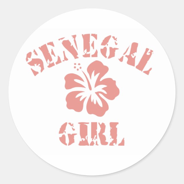 Adesivo Redondo Senegal - Garota Rosa (Frente)