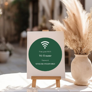 Adesivo Redondo Senha da rede wifi do cliente convidado esmeralda