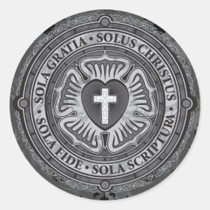 Adesivo Redondo "Senhor cristão CRISTÃO de Jesus do rosa de Luth