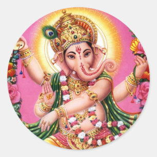 Adesivo Redondo Senhor Ganesha da dança