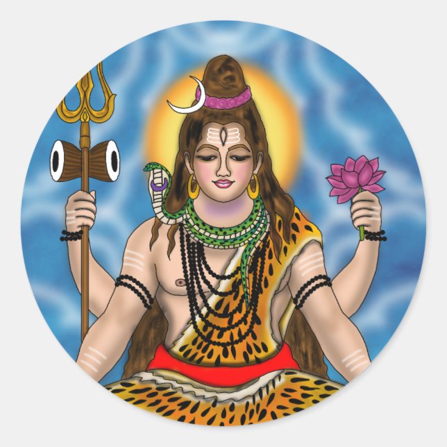 Adesivo Redondo Senhor Shiva  (Frente)