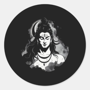 Adesivo Redondo Senhor Shiva Deus Hindu Hinduísmo Espiritual Medit