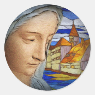 Adesivo Redondo Senhora bonita, nomeada Marie