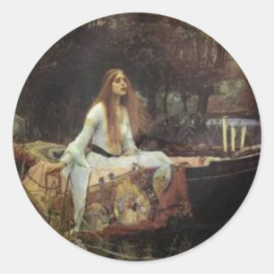 Adesivo Redondo Senhora de Shalott - Alfred Tennyson