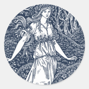 Adesivo Redondo Senhora de William Morris