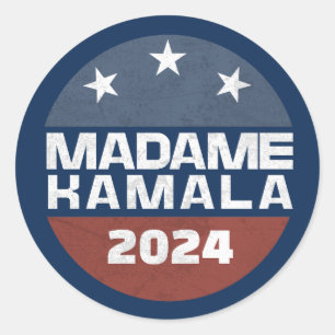 Adesivo Redondo Senhora Kamala Harris 2024 para Presidente Patriot