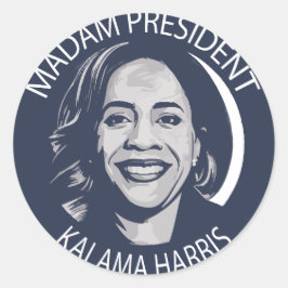 Adesivo Redondo Senhora Presidente Kamala Harris