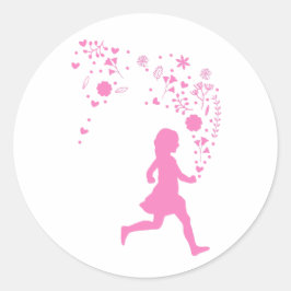 Adesivo Redondo Senhora Rosa.