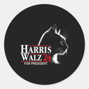 Adesivo Redondo Senhoras Cat Harris Wheimer 24 Para Presidente Ele