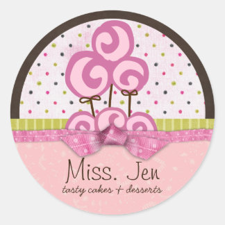 Adesivo Redondo Senhorita. Jen Lolli Large Merchandise Stickers