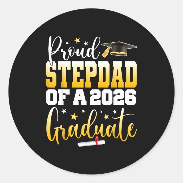 Adesivo Redondo Senior 2026 Proud Stepdad Class (Frente)
