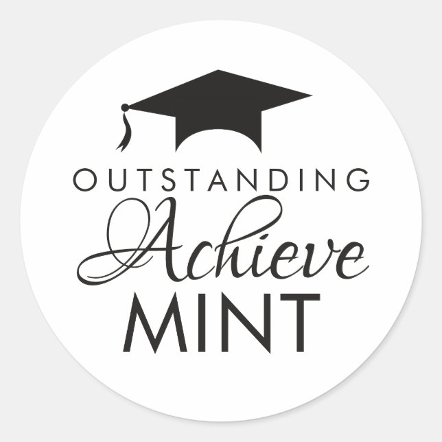 Adesivo Redondo Senior Class of 2026 Graduation Party Mint  (Frente)