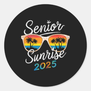 Adesivo Redondo Senior Sunrise 2025 Volta às Aulas Primeiro Dia de