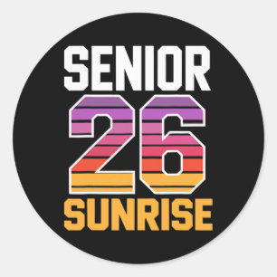 Adesivo Redondo Senior Sunrise 2026 Cl de 2026 Formatura de Gradua