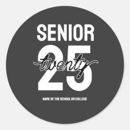Adesivo Redondo Senior twenty 25 Graduation gift