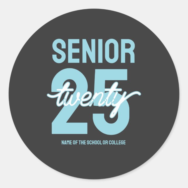 Adesivo Redondo Senior twenty 25 Graduation gift (Frente)