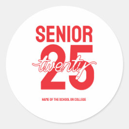 Adesivo Redondo Senior twenty 25 Graduation gift