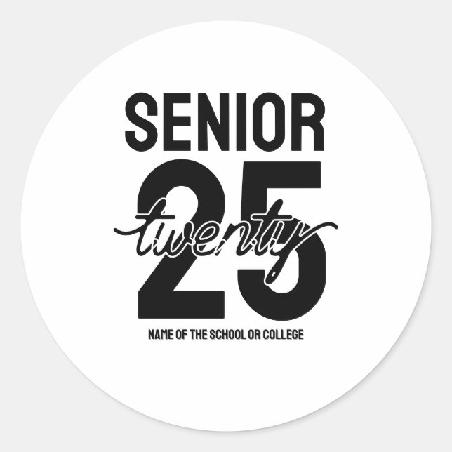Adesivo Redondo Senior twenty 25 Graduation gift (Frente)