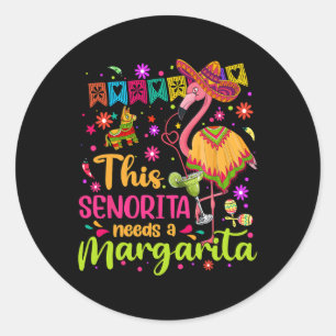Adesivo Redondo Senorita Precisa De Uma Margarita Cinco De Mayo En