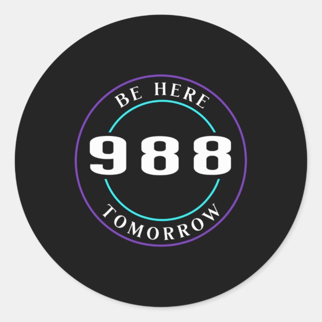 Adesivo Redondo Sensibilização 988 - Prevenção do suicídio (Frente)