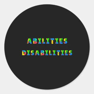 Adesivo Redondo Sensibilização Autismo - As capacidades superam as
