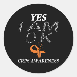 Adesivo Redondo Sensibilização CRPS Dor Crônica Faixa laranja RSD 