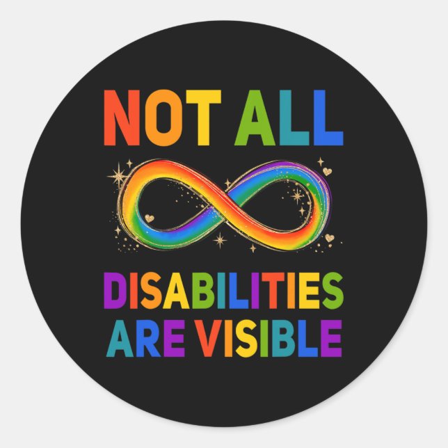 Adesivo Redondo Sensibilização Deficientes Nem Todas As Deficiênci (Frente)