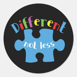 Adesivo Redondo Sensibilização Diferente Não Menos Autismo