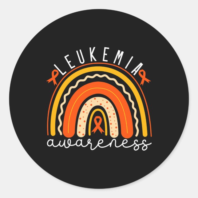 Adesivo Redondo Sensibilização do Apoio a leucemia Arco-Íris Laran (Frente)