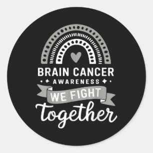 Adesivo Redondo Sensibilização do Cancer cerebral Que combatemos j