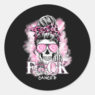 Adesivo Redondo Sensibilização do Cancer Crânio F Cancer Ck Rib Ro
