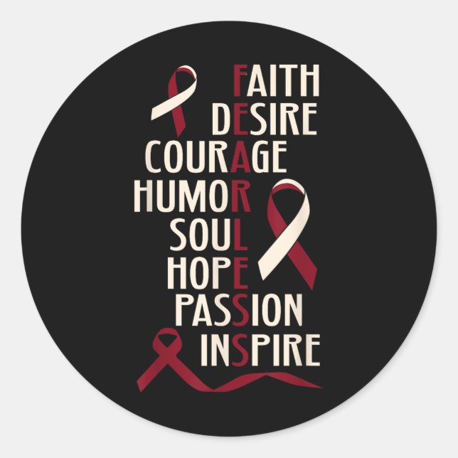 Adesivo Redondo Sensibilização do Cancer da Cabeça Oral (Frente)