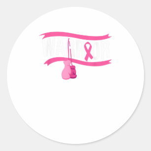 Adesivo Redondo Sensibilização do Cancer da Mama do Guerreiro