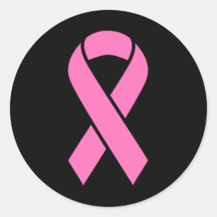 Adesivo Redondo Sensibilização do Cancer de Fita Rosa