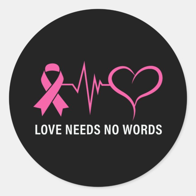 Adesivo Redondo Sensibilização do Cancer de Fita Rosa-cancer (Frente)