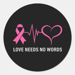 Adesivo Redondo Sensibilização do Cancer de Fita Rosa-cancer