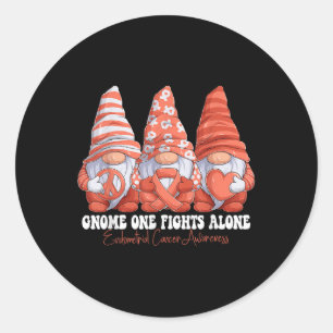 Adesivo Redondo Sensibilização do Cancer Endometrial Mês Peach Fri