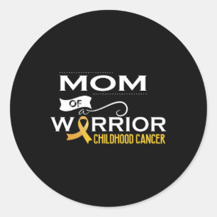 Adesivo Redondo Sensibilização do cancer infantil Mãe de um guerre