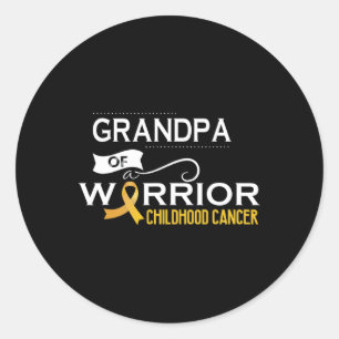Adesivo Redondo Sensibilização do cancer infantil Vovô de um guerr