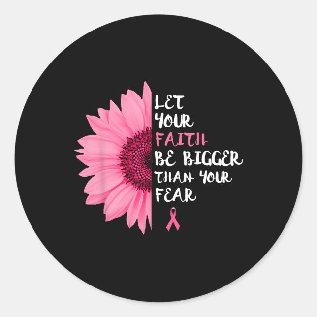 Adesivo Redondo Sensibilização do cancer Mês Flor, mulheres com fi (Frente)