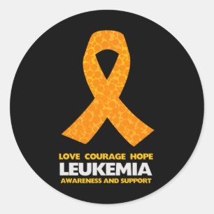 Adesivo Redondo Sensibilização do Cancer para a ansiedade Laranja