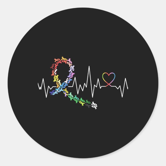 Adesivo Redondo Sensibilização do cancer Todos os Canceres são imp (Frente)