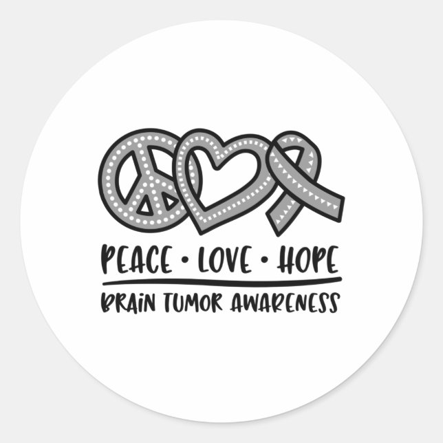Adesivo Redondo Sensibilização do Tumor Cerebral, tumor cerebral (Frente)